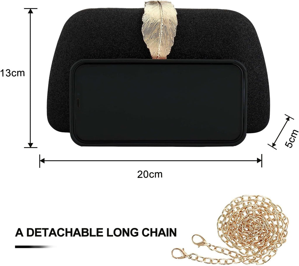 Evening Bag - Small Clutch Purses for Women Wedding - Women'S Evening Handbags Formal Crossbody Evening Clutch-Black