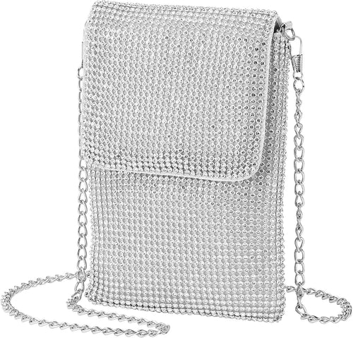 Evening Handbags Clutch Purses for Women, Crossbody Bag Crystal Rhinestone Purse Shoulder Bag Sparkly