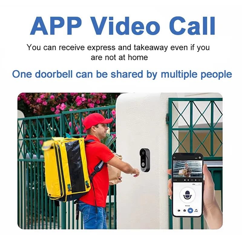 Tuya Doorbell with Camera Wireless Home Video Doorbell WIFI HD Outdoor Waterproof Door Bell Camera Security Video Intercom IR