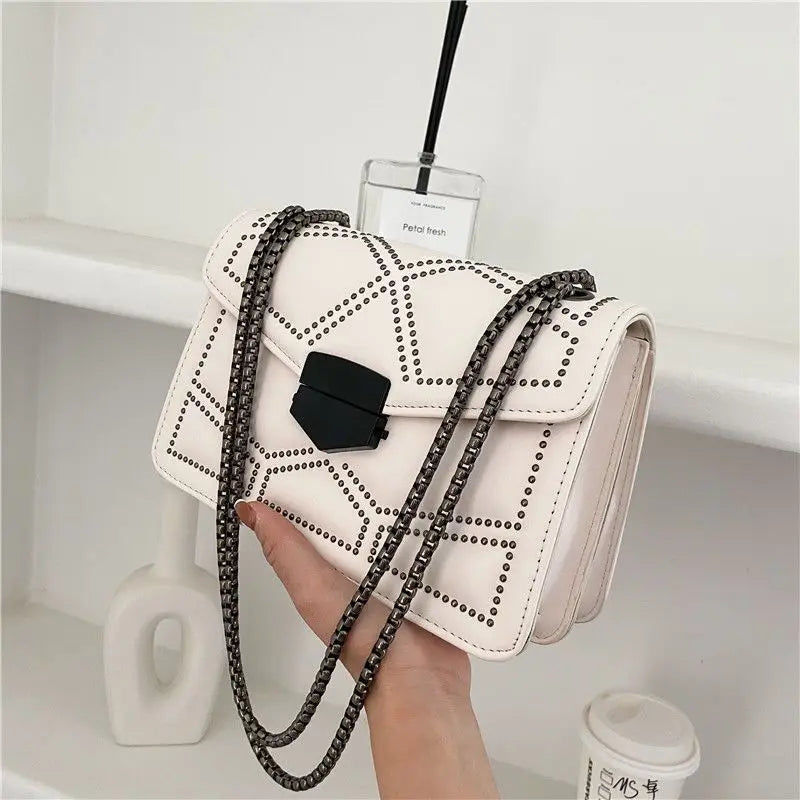 Rivet Chain Small Crossbody Bags for Women Shoulder Messenger Bag Lady Luxury Handbags