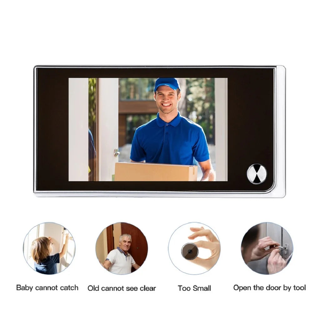 Wsdcam 3.5 Inch Digital Door Viewer Camera 120° Wireless Doorbell Smart Home Door Camera Peephole Doorbell with Monitor Mirilla