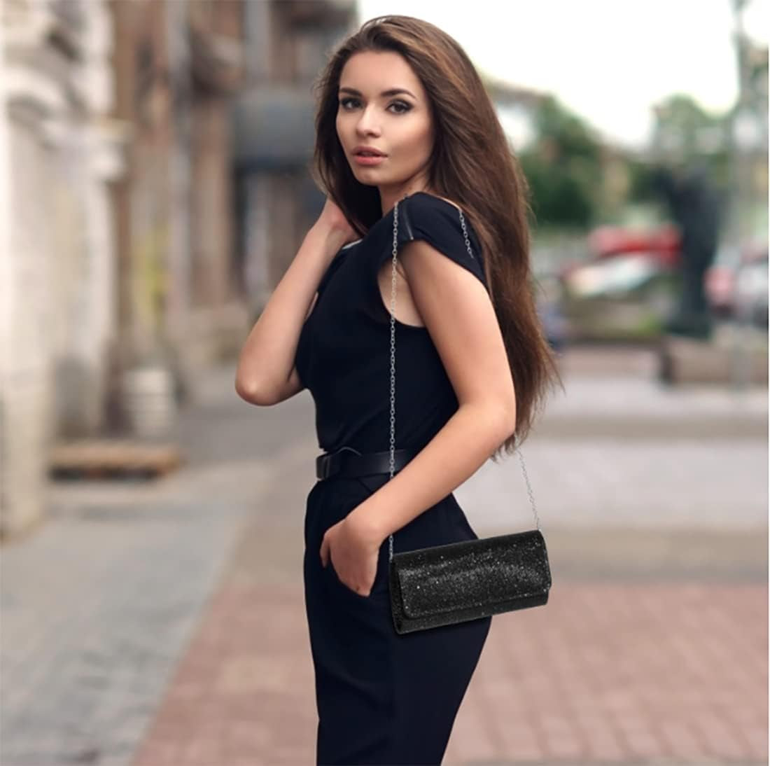 Clutch Bag Evening Bag Handbags Purse Handbag with Detachable Chain Strap for Wedding Cocktail Party Ladies