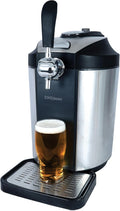 SKBD500SS Beer Dispenser Tap for 5 Litre Kegs, Draught Pump with Integrated Cooler for Beer Ale Cider & Lager, Perfect for Kitchens & Home Bars, Stainless Steel