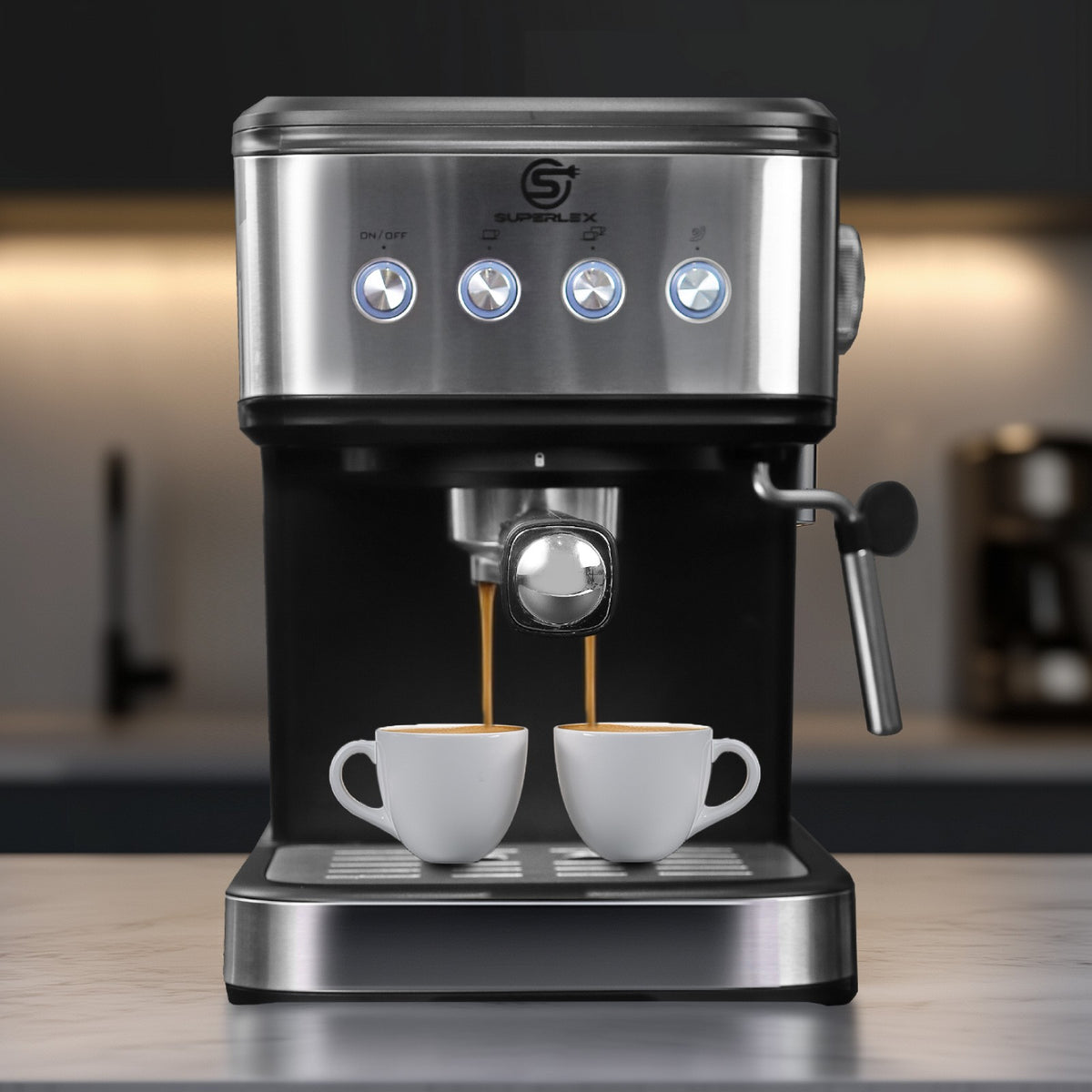 SUPERLEX Coffee Machine Espresso Machine Coffee Maker Cappuccino W/ Milk Frother