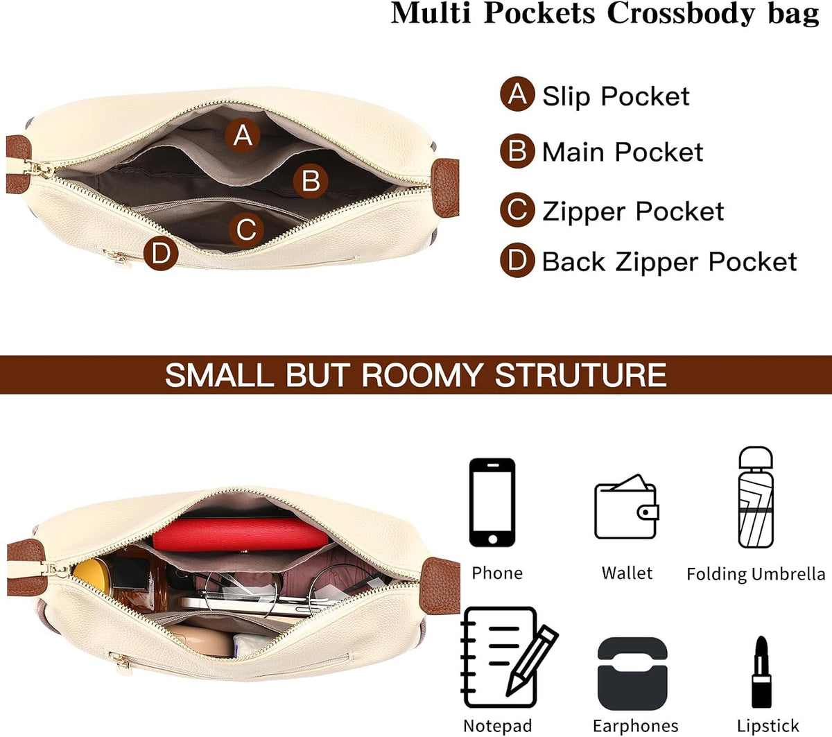 Small Crescent Bag Shoulder Bags for Women，Cute Hobo Purses and Handbags Crossbody with Adjustable Strap