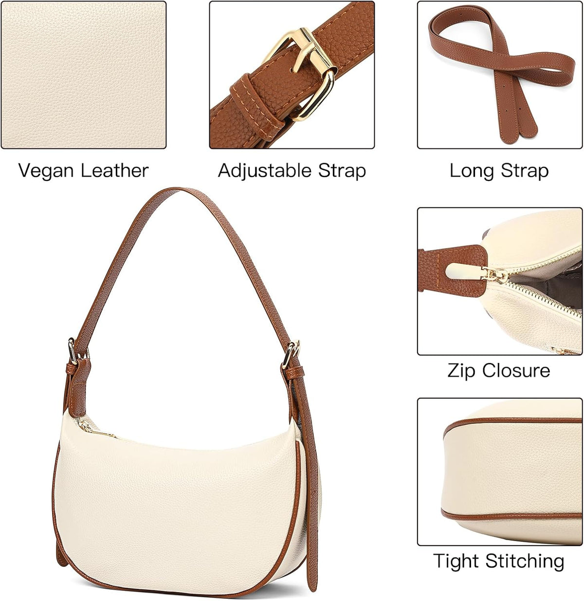 Small Crescent Bag Shoulder Bags for Women，Cute Hobo Purses and Handbags Crossbody with Adjustable Strap