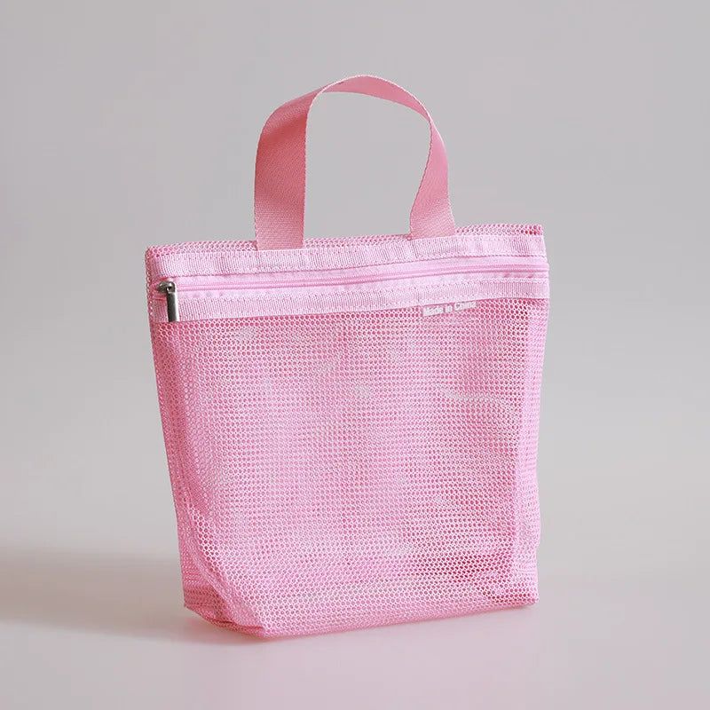 Mesh Makeup Toiletry Storage Bags Handbags Portable Travel Washing Body Shower Tools Organizer Hanging Cosmetic Organizer Pouch