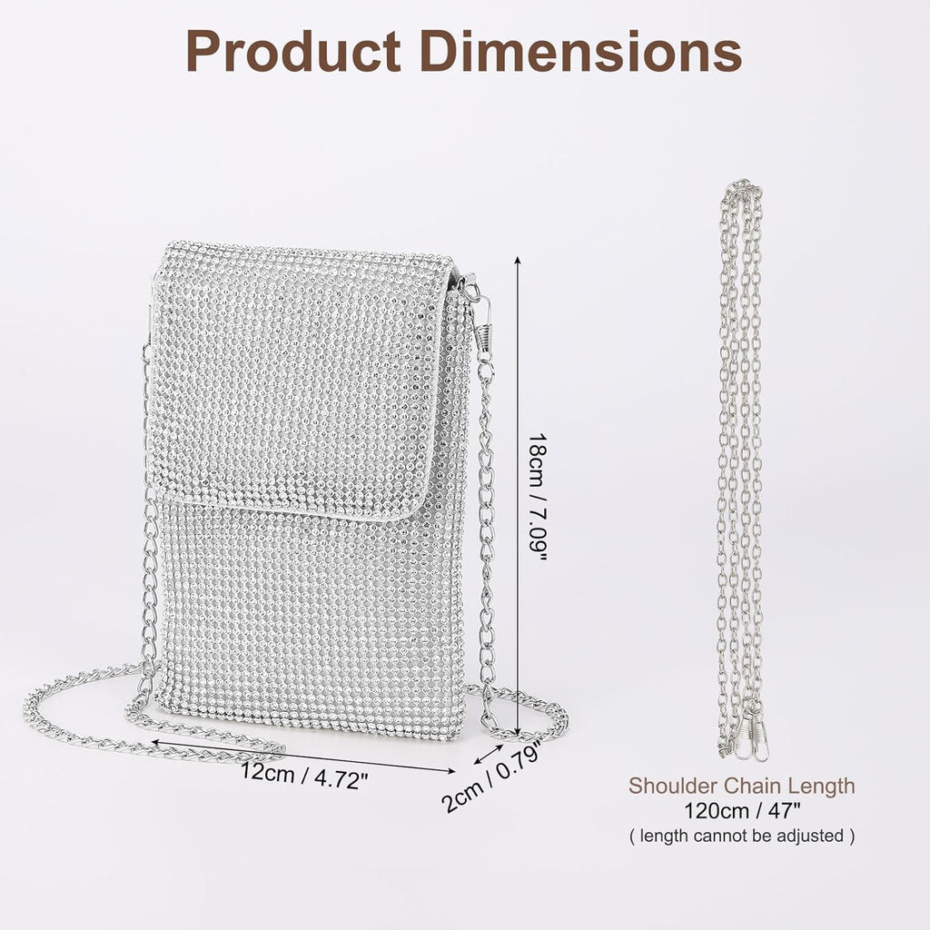 Evening Handbags Clutch Purses for Women, Crossbody Bag Crystal Rhinestone Purse Shoulder Bag Sparkly