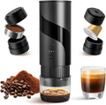 2 in 1 Portable Electric Coffee Maker None Self-Heating, 20-Bar Portable Espresso Maker Rechargable, Travel Coffee Maker for Car, Camping, Office, Compatible with Coffee Powder and Nespresso Capsule
