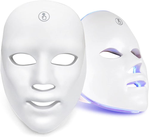 LED Light Therapy Facial Mask - 7 Color Photon Treatment for Skin Rejuvenation, Anti-Aging, Acne Reduction, and Wrinkle Prevention