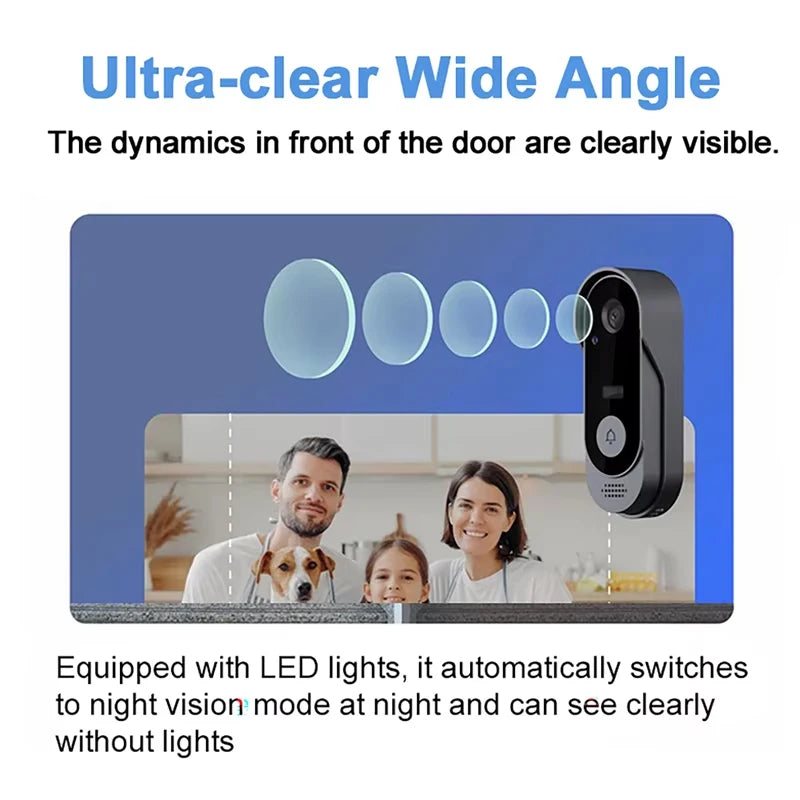 Tuya Doorbell with Camera Wireless Home Video Doorbell WIFI HD Outdoor Waterproof Door Bell Camera Security Video Intercom IR