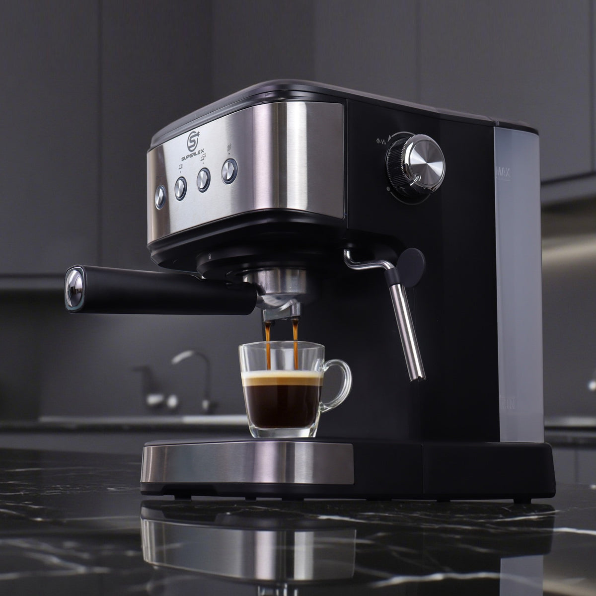 SUPERLEX Coffee Machine Espresso Machine Coffee Maker Cappuccino W/ Milk Frother