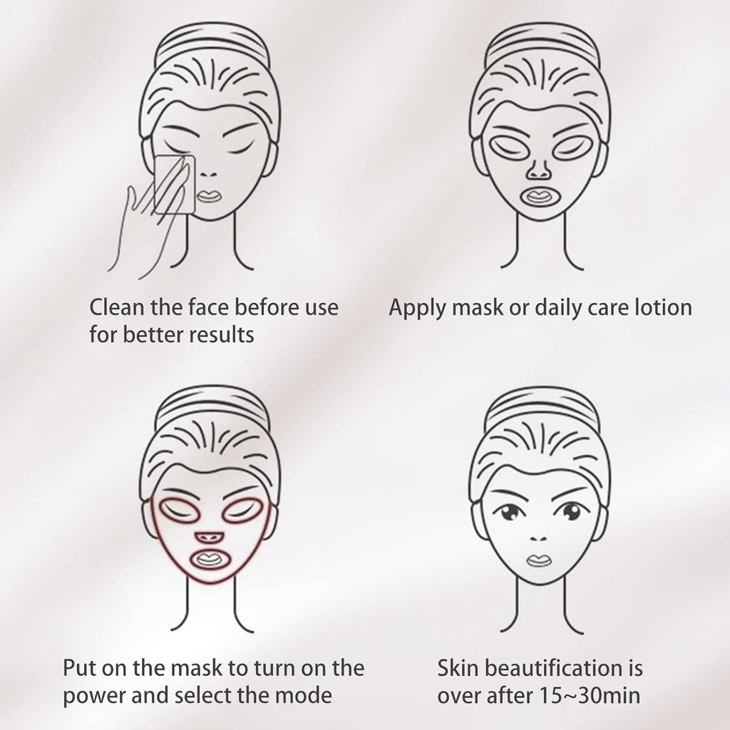 LED Light Therapy Facial Mask - 7 Color Photon Treatment for Skin Rejuvenation, Anti-Aging, Acne Reduction, and Wrinkle Prevention