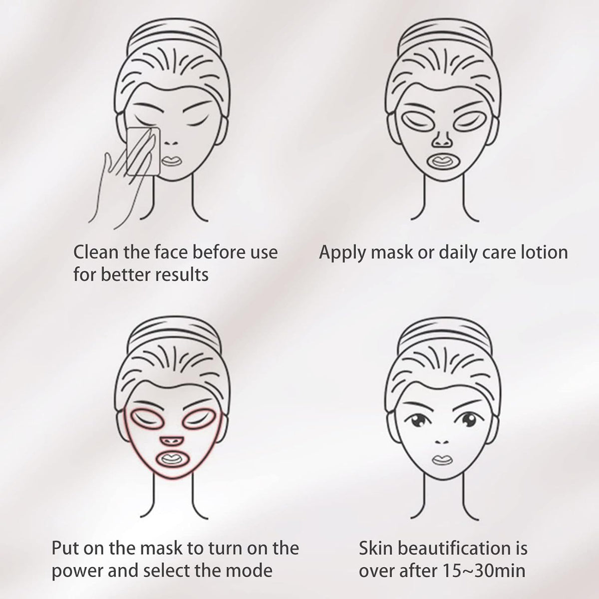 LED Light Therapy Facial Mask - 7 Color Photon Treatment for Skin Rejuvenation, Anti-Aging, Acne Reduction, and Wrinkle Prevention