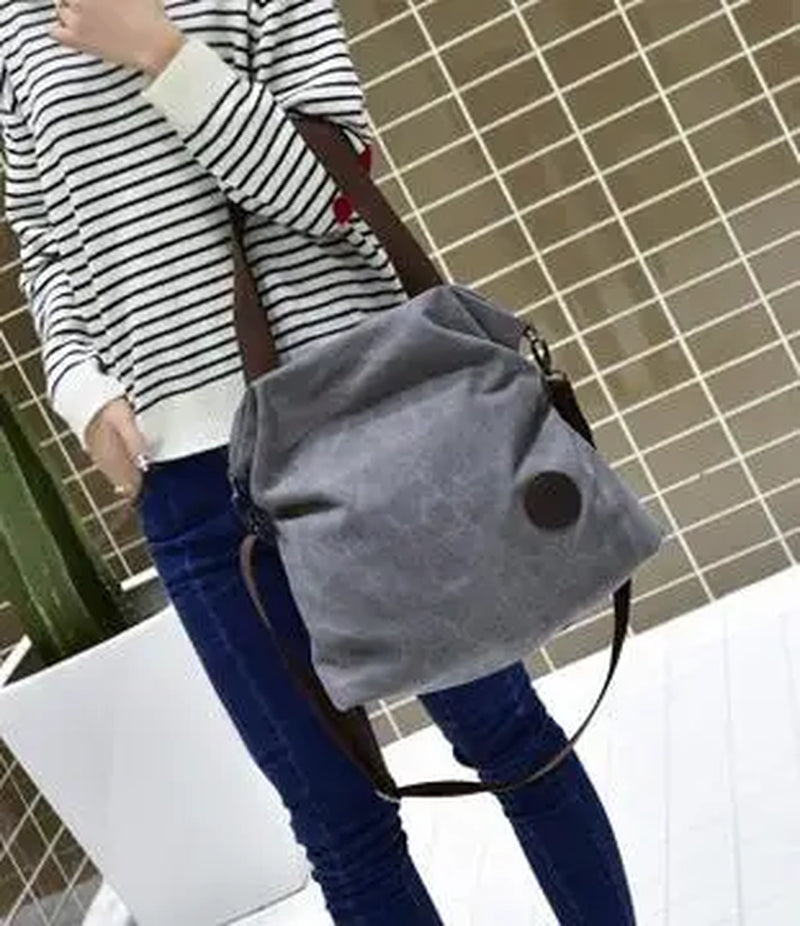 European and American Casual Handbags Simple Art Canvas Portable Shoulder Messenger Bag