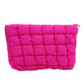 Women Cosmetic Pouch Cotton Padded Quilted Makeup Pouch Large Capacity Makeup Organizer Tote Bag Solid Color Cosmetic Handbags