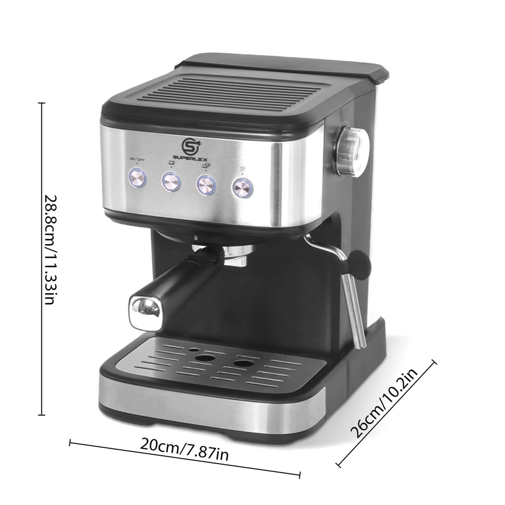 SUPERLEX Coffee Machine Espresso Machine Coffee Maker Cappuccino W/ Milk Frother