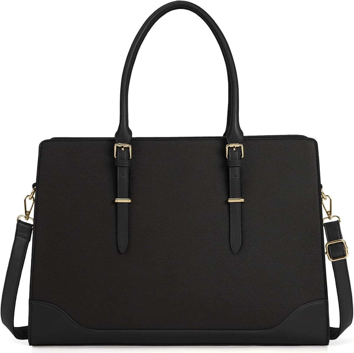 Laptop Bags for Women 15.6 Inch Tote Bag Large Leather Ladies Handbags Shoulder Bags Designer Women'S Totes for Work School Business Black