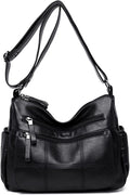 Soft Ladies Leather Crossbody Bags Girls Lightweight Shoulder Handbags for Women Multi-Pocket with Adjustable Shoulder Strap