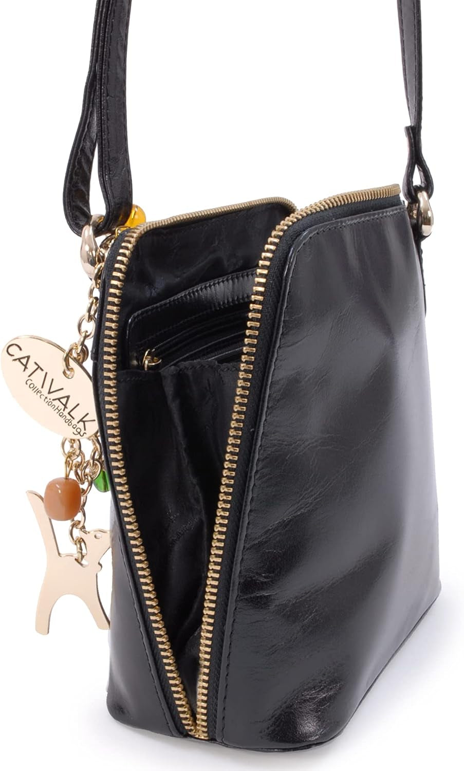 - Small Leather Crossbody Bag for Women - Mini Shoulder Bag - Long Adjustable Strap - Lena