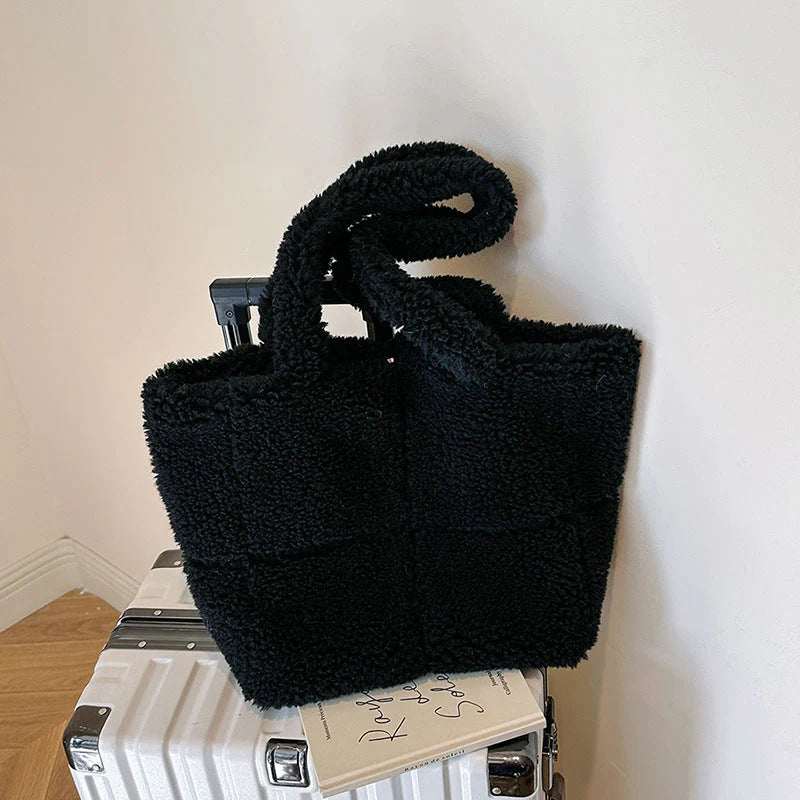 Women'S Designer Luxury Plush Bag Winter Fashion Cute Tote Handbags Large Capacity Portable Single Shoulder Furry Bags