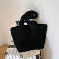Women'S Designer Luxury Plush Bag Winter Fashion Cute Tote Handbags Large Capacity Portable Single Shoulder Furry Bags