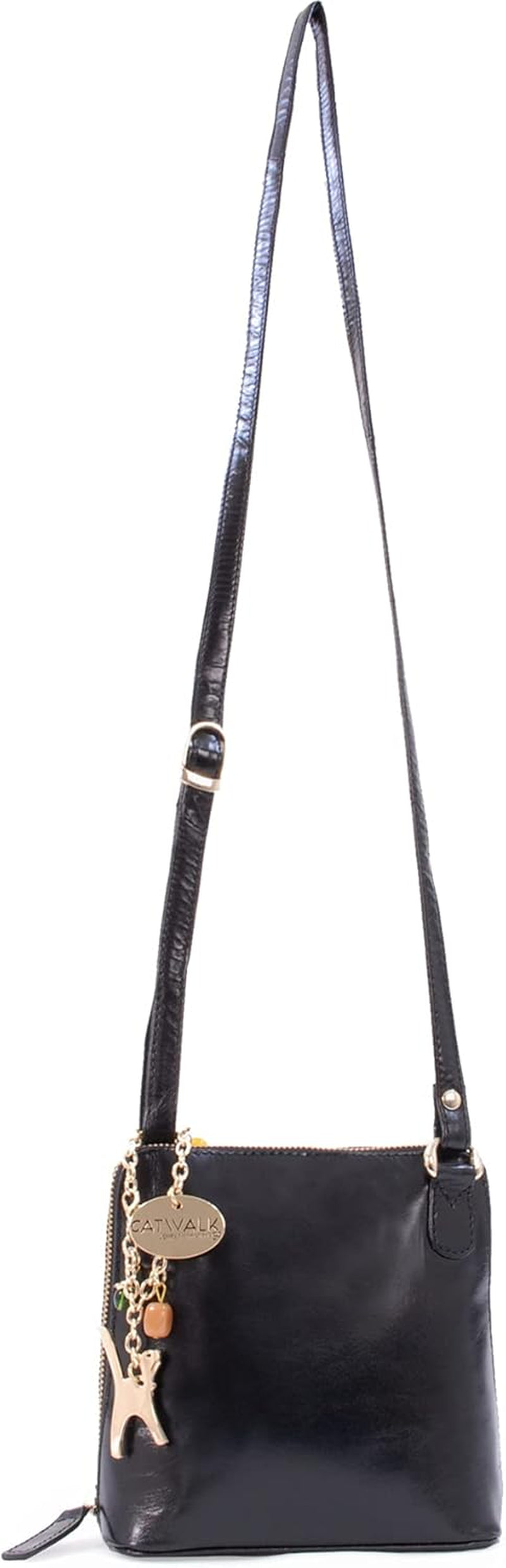 - Small Leather Crossbody Bag for Women - Mini Shoulder Bag - Long Adjustable Strap - Lena