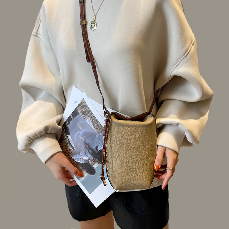 GENUINE LEATHER Purses and Handbags Luxury Designer Crossbody Bags for Women Mobile Phone