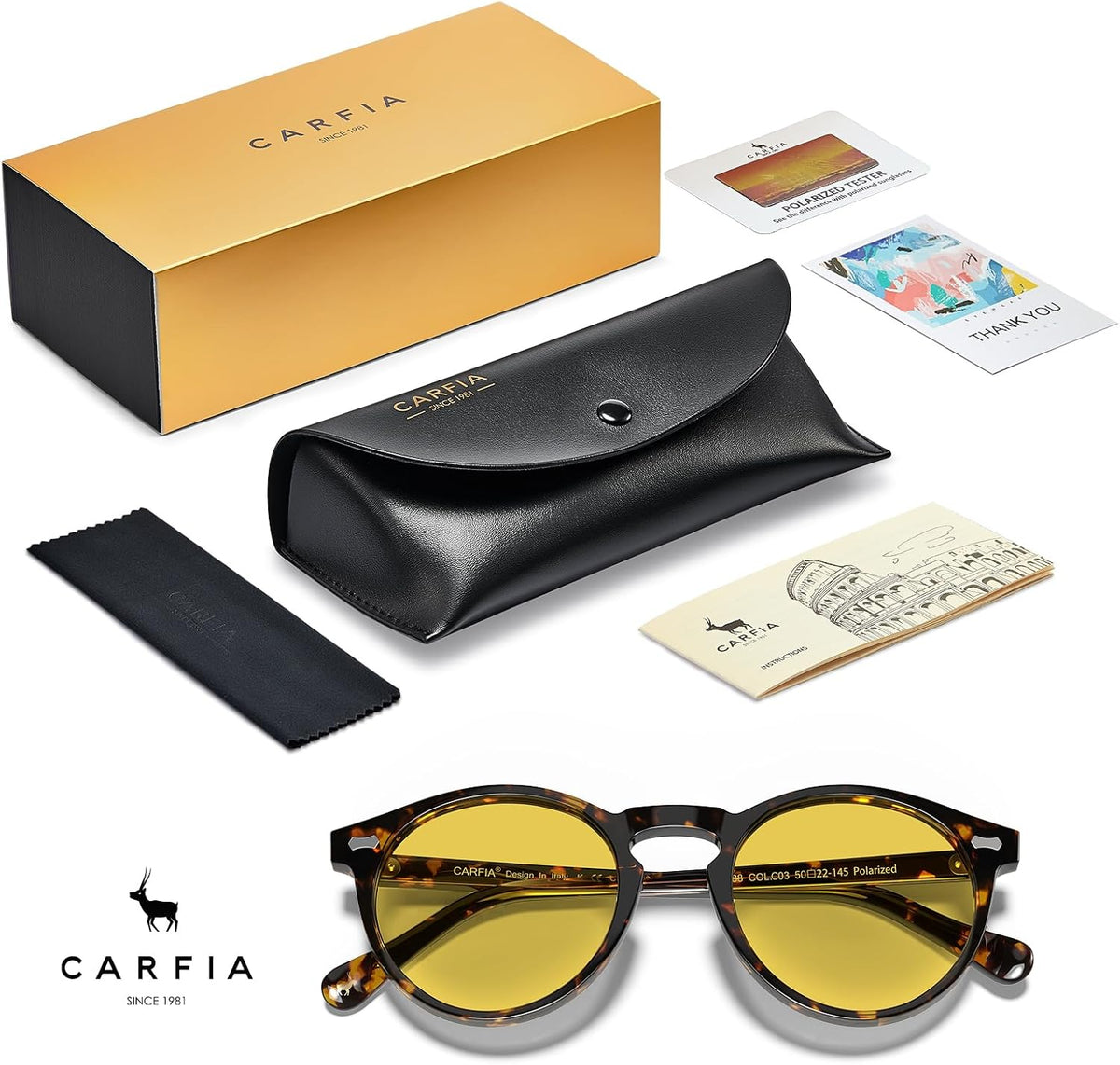 Polarised Womens Sunglasses Vintage UV400 Protection Acetate Frame