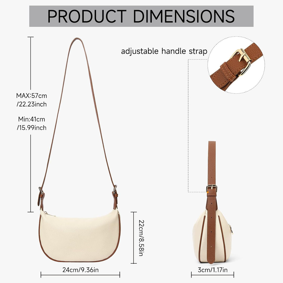 Small Crescent Bag Shoulder Bags for Women，Cute Hobo Purses and Handbags Crossbody with Adjustable Strap