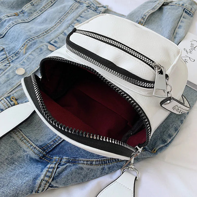 Glossy Wide Strap Women Shoulder Bag Designer Rivet Crossbody Bags for Female Handbags Silver Bolsas Feminina Black