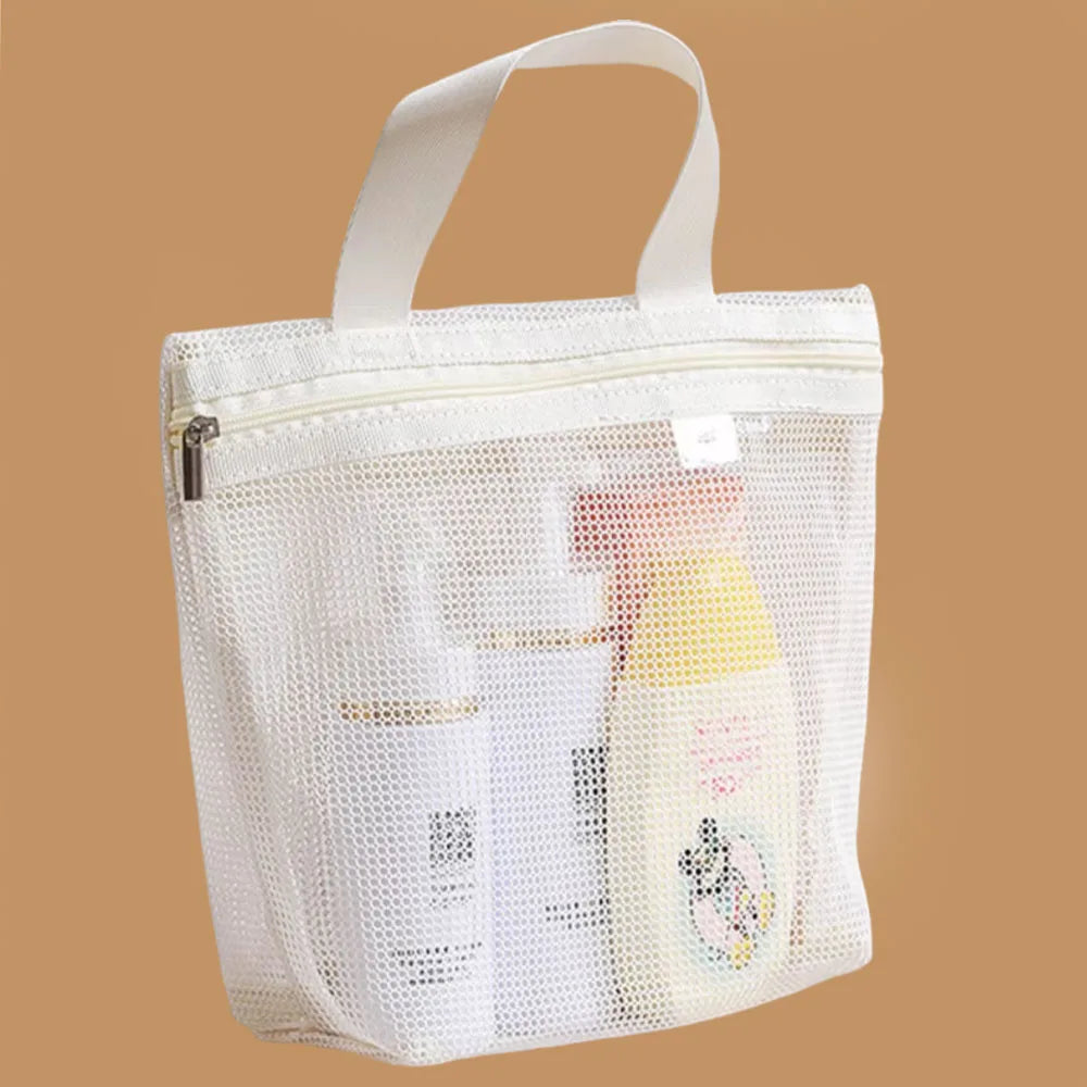 Mesh Makeup Toiletry Storage Bags Handbags Portable Travel Washing Body Shower Tools Organizer Hanging Cosmetic Organizer Pouch