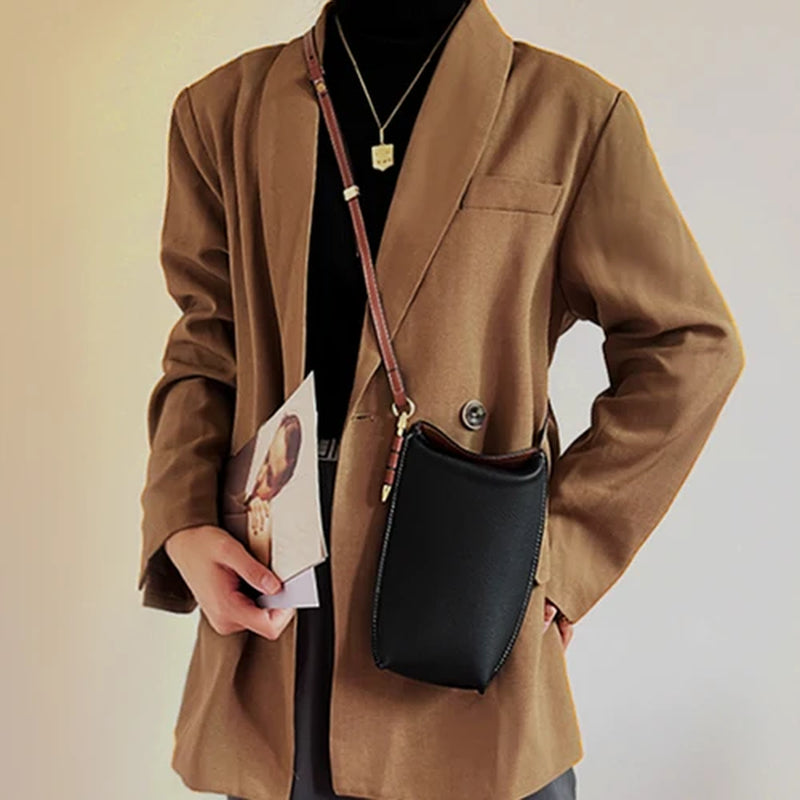 GENUINE LEATHER Purses and Handbags Luxury Designer Crossbody Bags for Women Mobile Phone