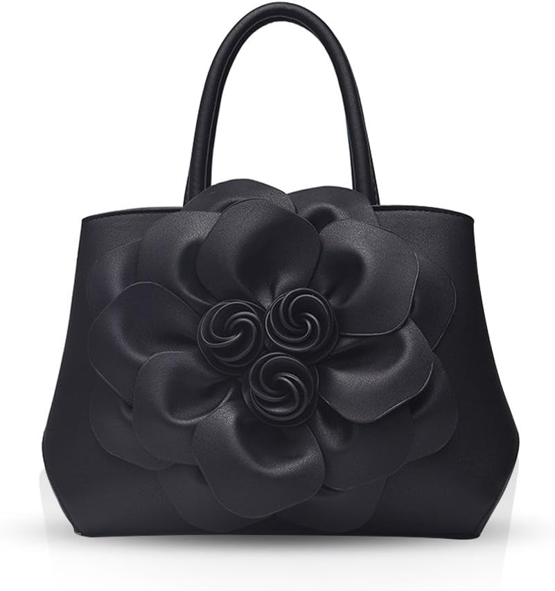 Stylish Handbags for Women Flower Top Handle Handbags Designer Shoulder Bag PU Leather Crossbody Bag Pretty Bag