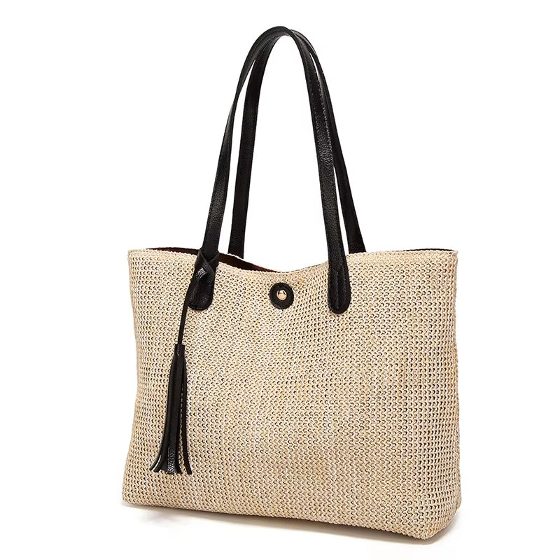 New Arrive 2026 Women'S Fashion Straw Handbags Large Tote Bags Ladies Simple Shoulder Bags Tassel Handbags B149