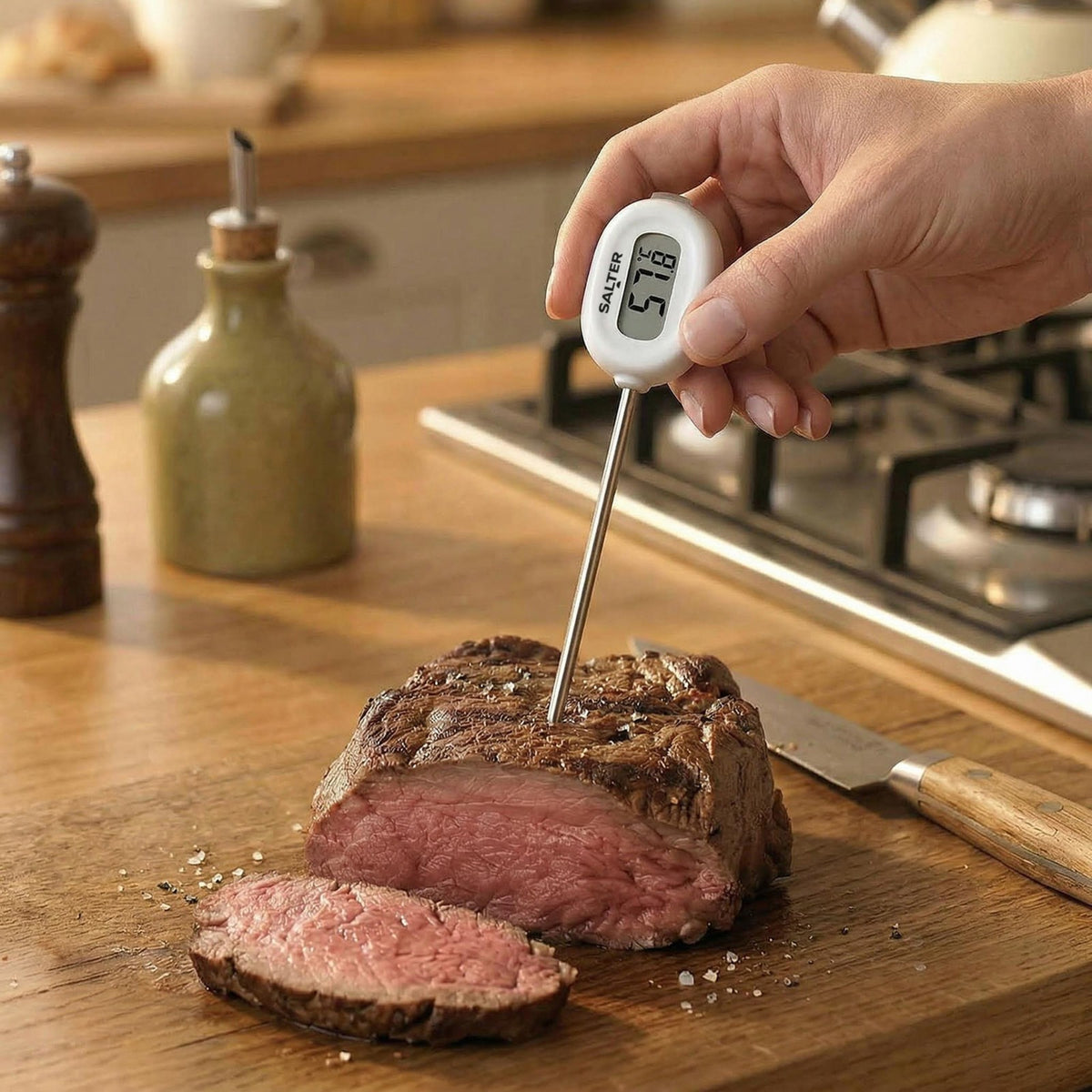 Salter Digital Meat Thermometer Instant Read Kitchen Thermometer Food Probe