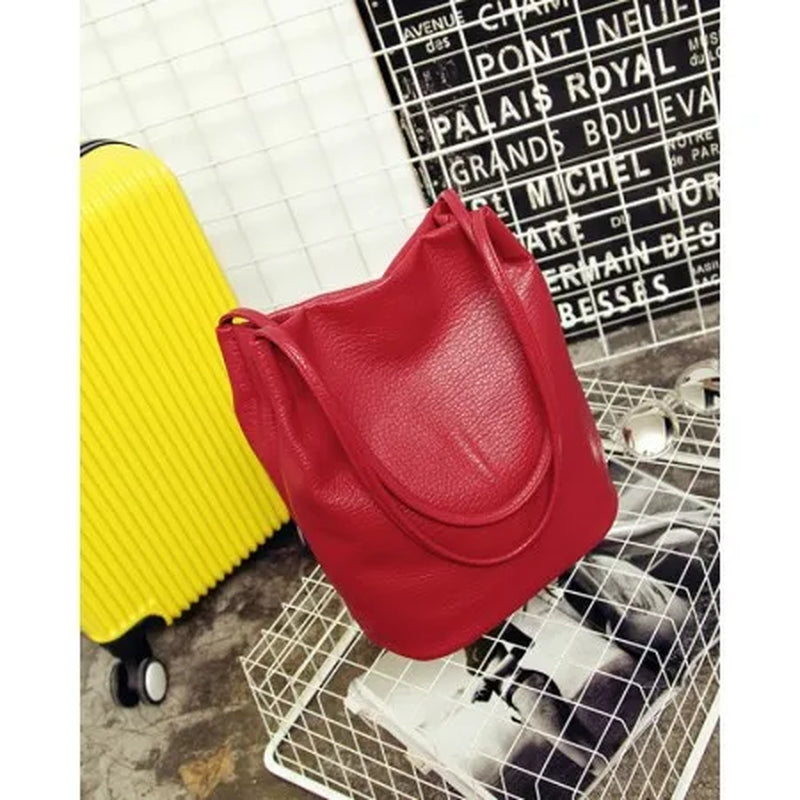 Women'S Soft Leather Handbag High Quality Women Shoulder Bag Luxury Brand Tassel Bucket Bag Fashion Women'S Handbags