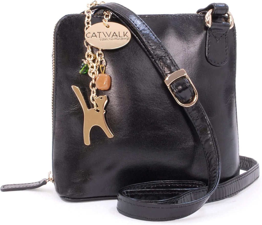 - Small Leather Crossbody Bag for Women - Mini Shoulder Bag - Long Adjustable Strap - Lena