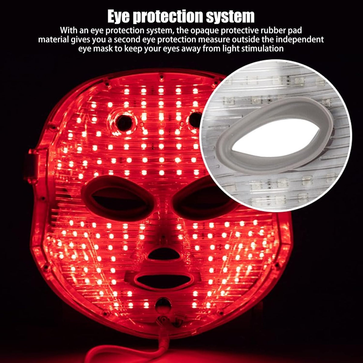 LED Light Therapy Facial Mask - 7 Color Photon Treatment for Skin Rejuvenation, Anti-Aging, Acne Reduction, and Wrinkle Prevention