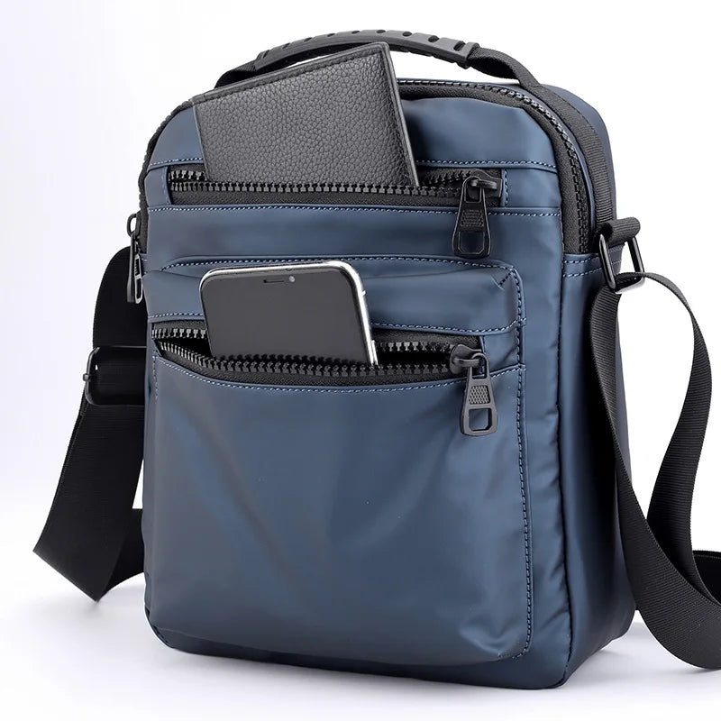 Man Classic Messenger Bag Men'S Multifunction Shoulder Sling Pack Nylon Business Crossbody Flap Male Simple Handbags