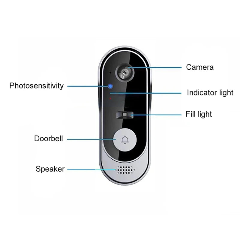 Tuya Doorbell with Camera Wireless Home Video Doorbell WIFI HD Outdoor Waterproof Door Bell Camera Security Video Intercom IR
