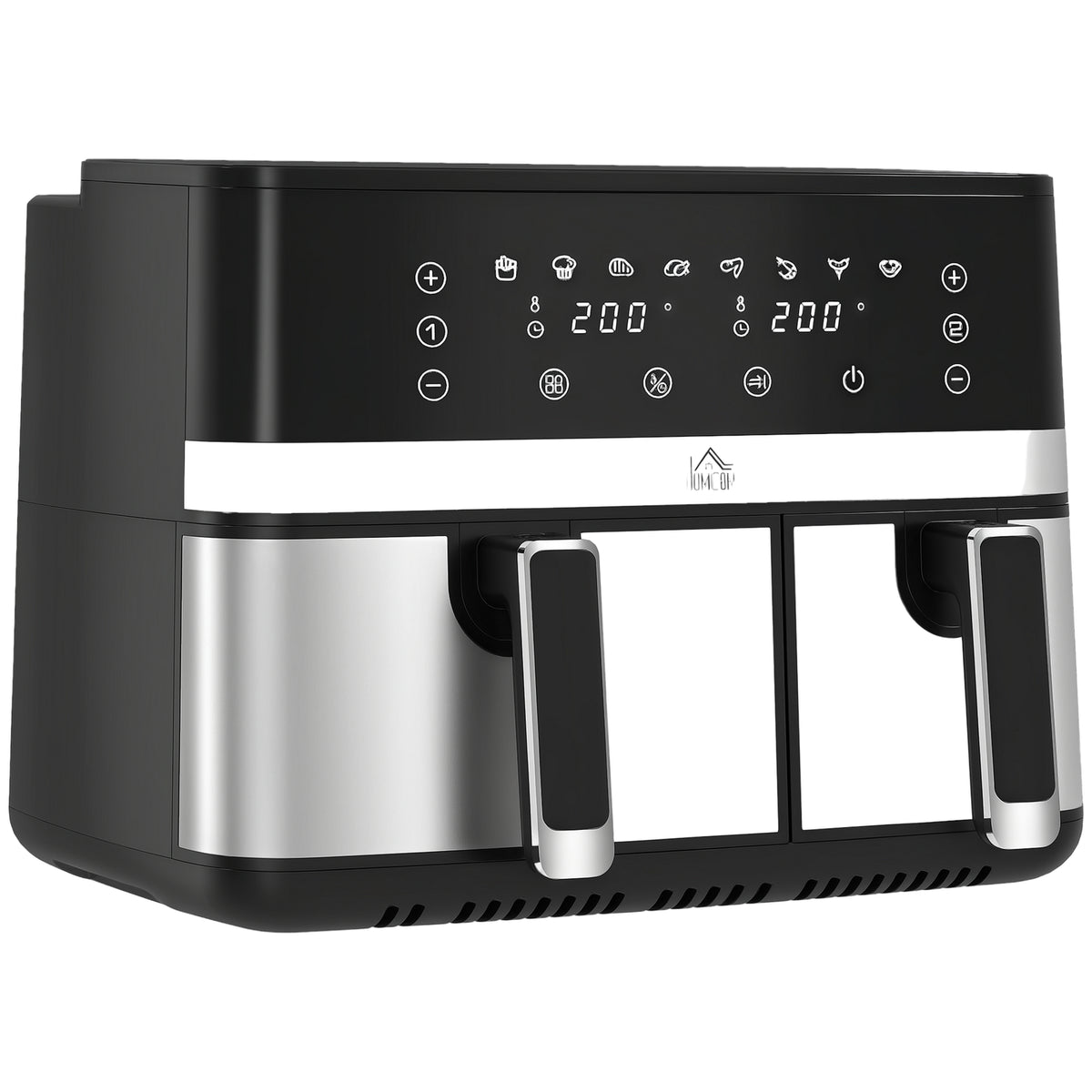 Dual Air Fryer, 8.5L Double Air Fryer with 8 Presets, Smart Finish, 2700W