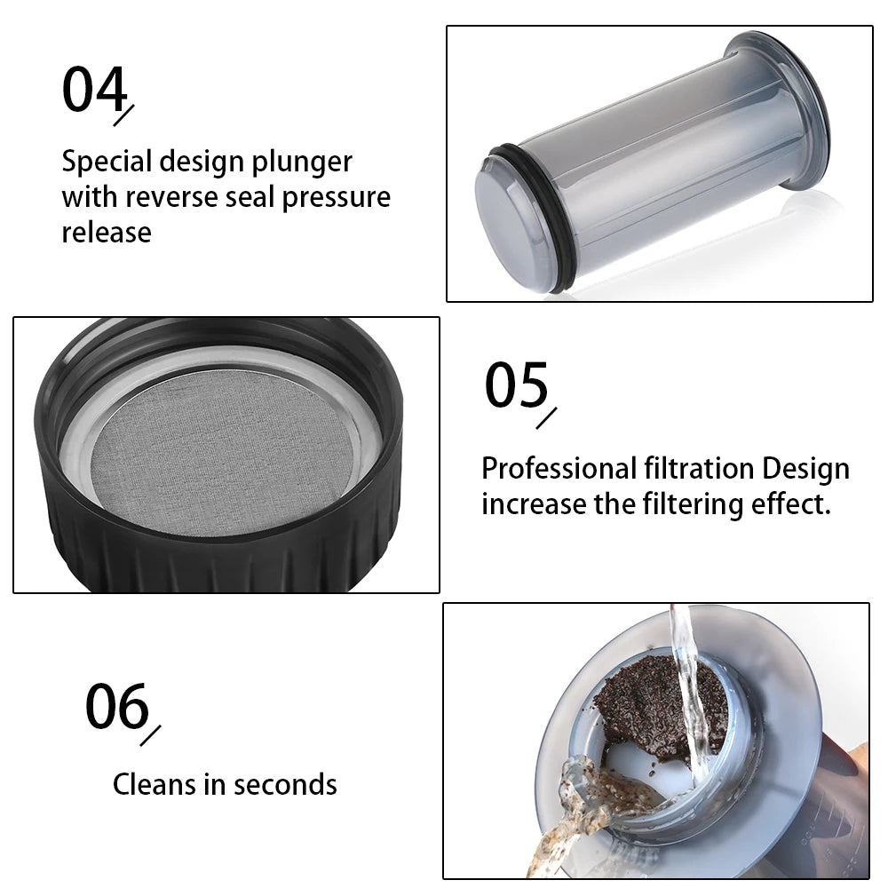 For Aeropress Machine Espresso Portable Coffee Maker Cafe French Press Coffee Pot with Filters Paper Kit