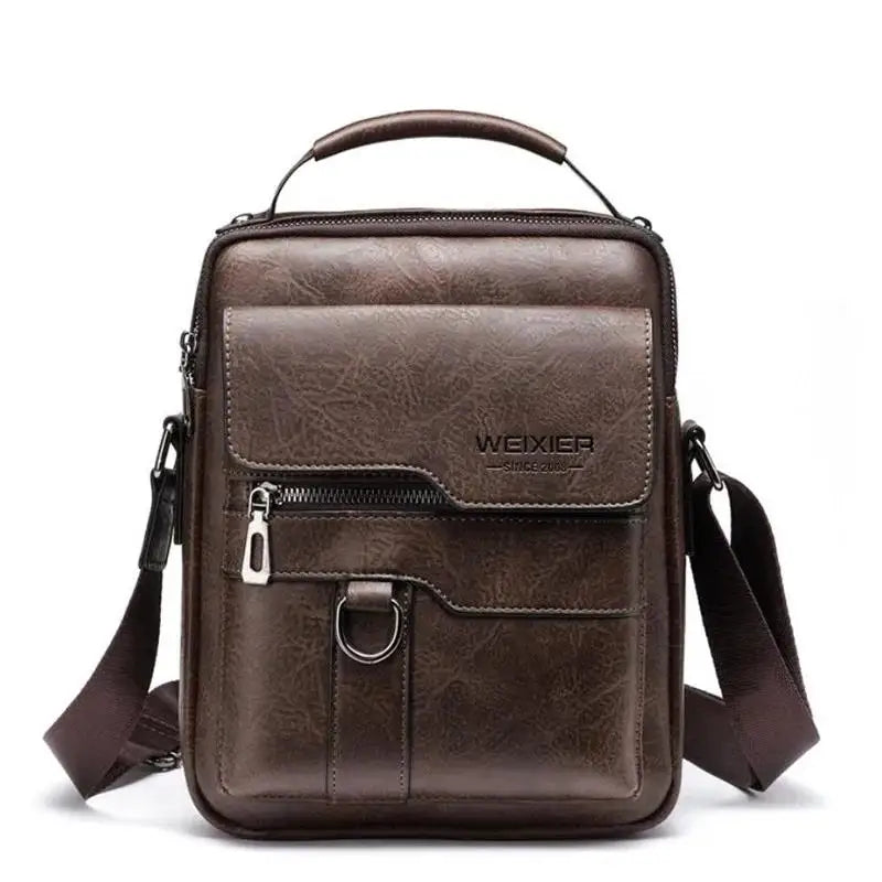New Men Crossbody Bag Shoulder Bags Vintage Handbags Large Capacity PU Leather for Man Messenger Tote