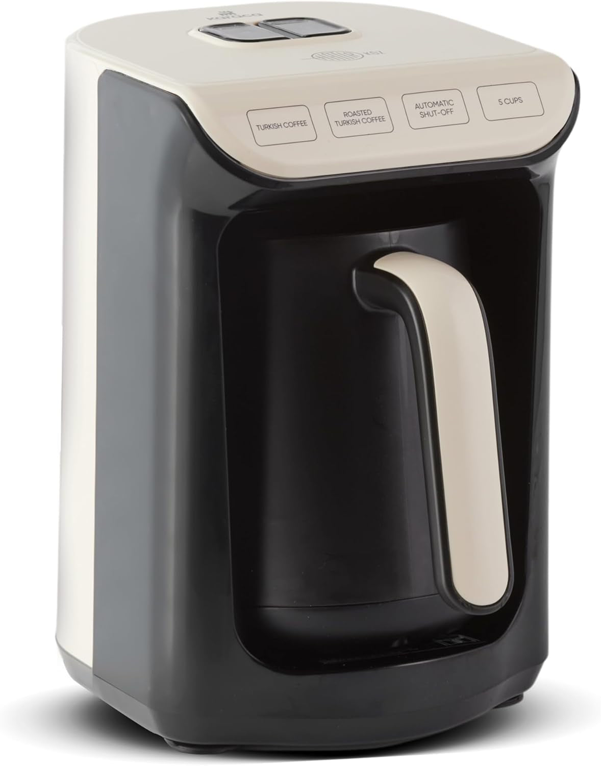 Hatır Köz Turkish Coffee Machine for 5 People, 535W, Fully Automatic, Simple & Traditional Turkish Coffee Maker, Cream
