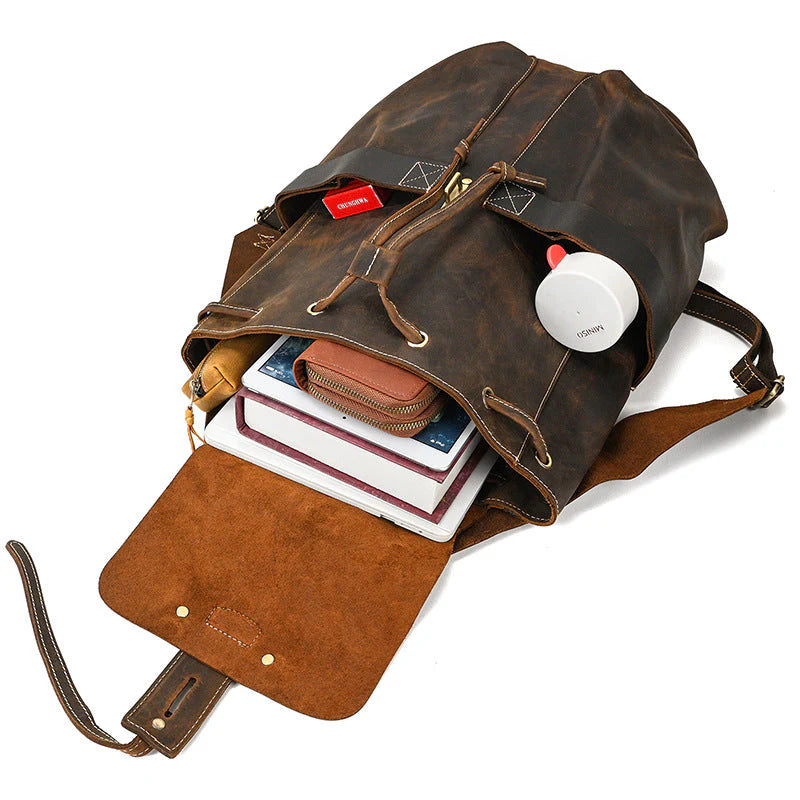Damen Leder Rucksack 20L Kalyra – Vintage Backpack Aus Echtleder