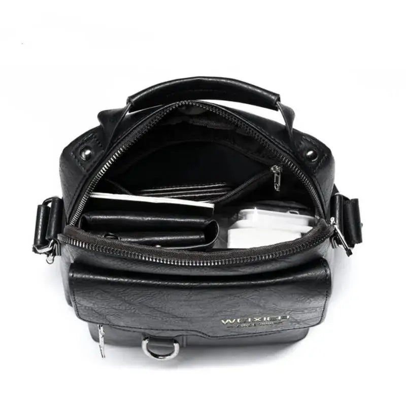 New Men Crossbody Bag Shoulder Bags Vintage Handbags Large Capacity PU Leather for Man Messenger Tote