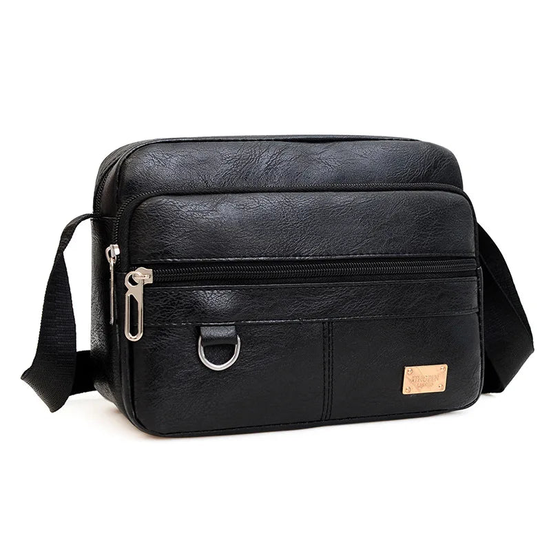Leather Men'S Sling Bag Messenger Shoulder Crossbody Bags Large Capacity Handbags Multifunctional Work Bag
