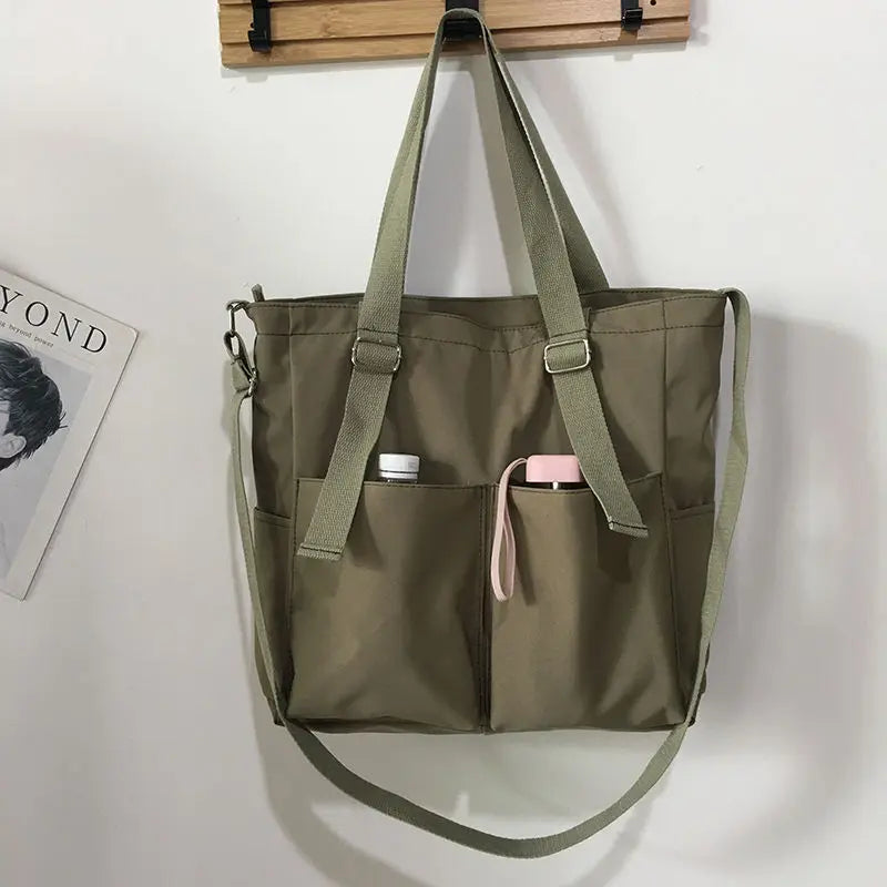 Female Simple Shoppers Bags Fashion Zipper Oxford Shoulder Handbags Waterproof Large Capacity Women'S Brand Crossbody Tote Bags