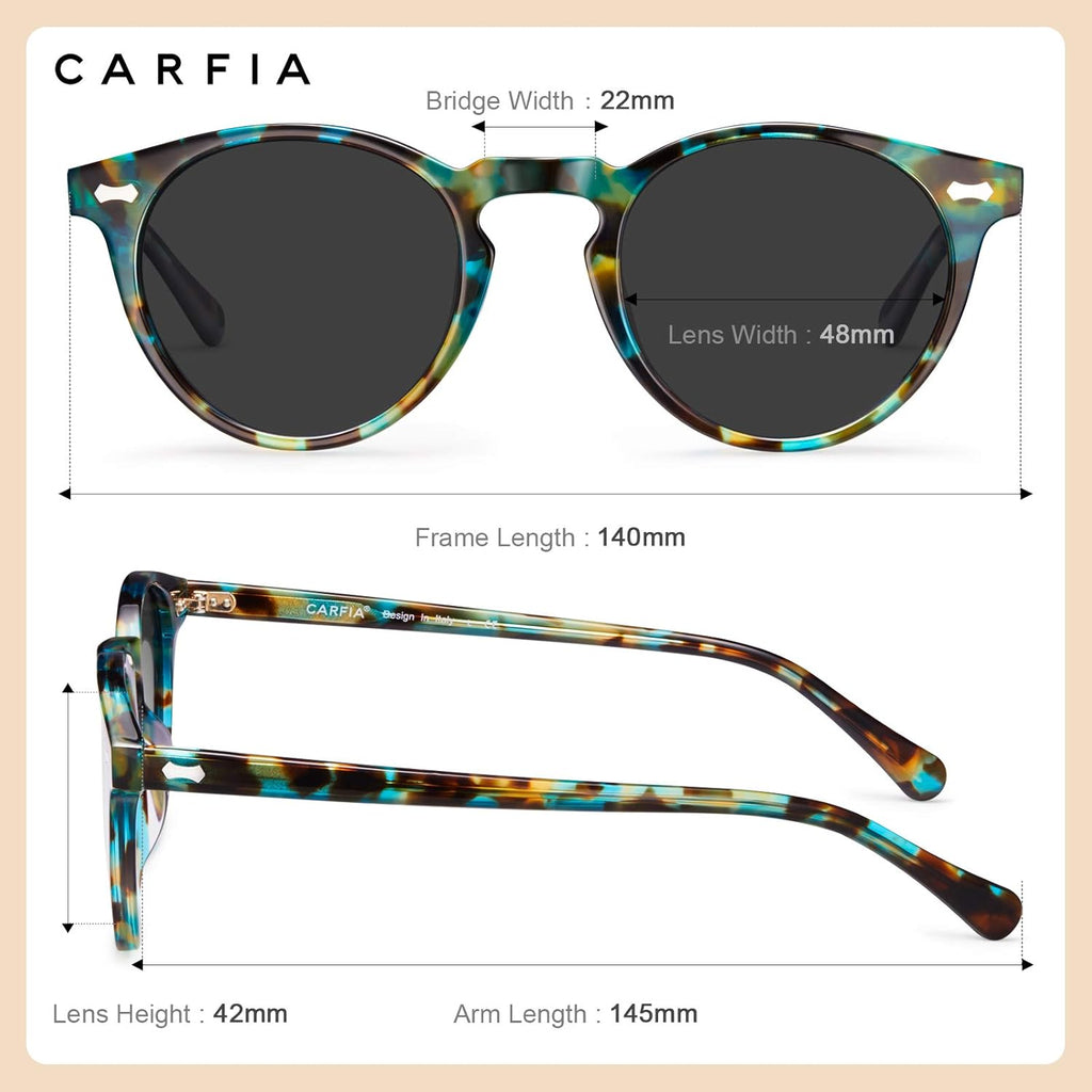 Polarised Womens Sunglasses Vintage UV400 Protection Acetate Frame